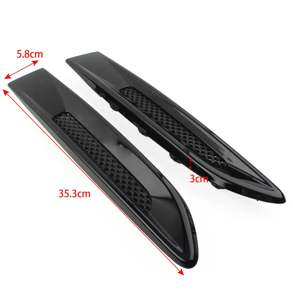 Gloss Black Front Side Fender Air Vent Grille Grill For 2010-2019 2012 Jaguar XJ Gloss Black Front Side Fender Air Vent Grille Grill For 2010-2019 2012 Jaguar XJ