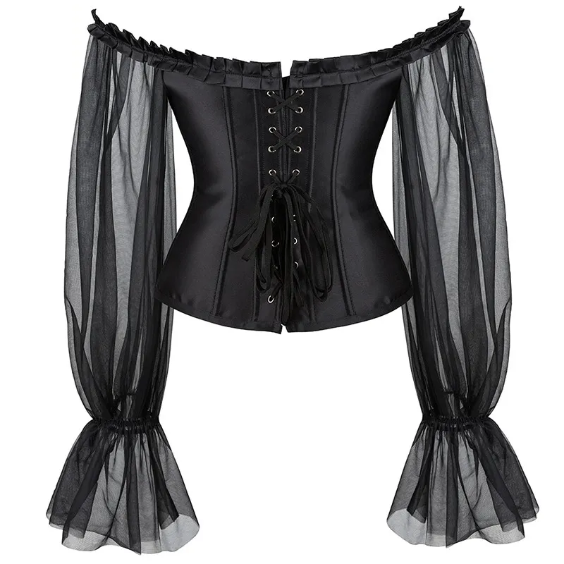 トップス theredthread S burlesque corset blouse トップス theredthread S burlesque corset gray THEREDTHREAD