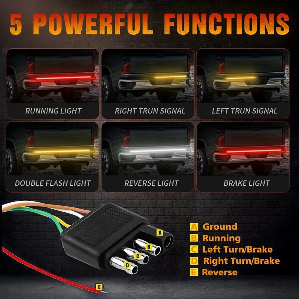 Buy Teguangei 48LED Tailgate Light Bar,Red/Aber/White 432LEDs Triple