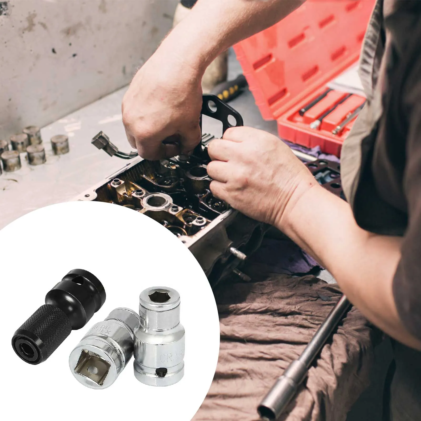 Adaptateur De Douille – Set De 3 Pièces, Douille Hexagonale, Embouts CR-V, Universel