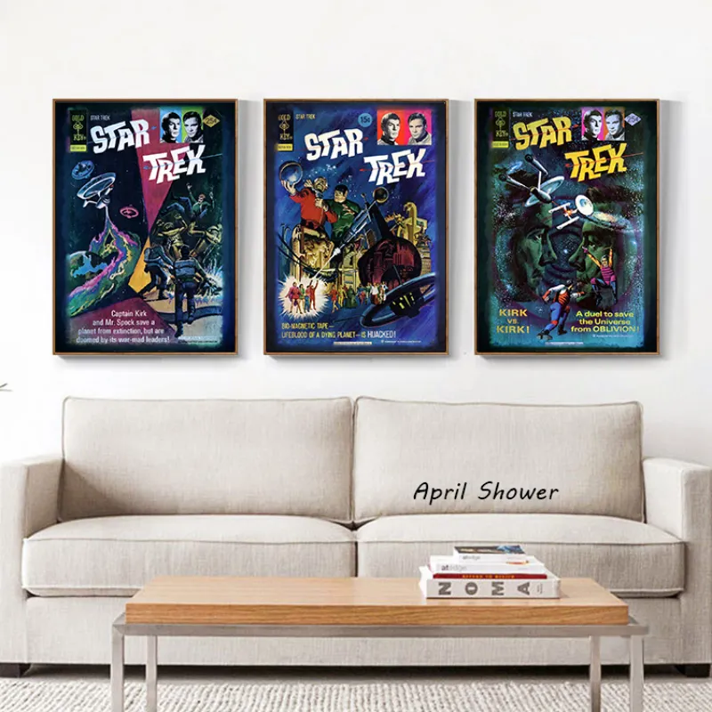 Classic Sci-Fic Movie Fancy Designs Star Trek Retro Poster Canvas Painting  and Print Wall Art Picture for Living Room Home Decor