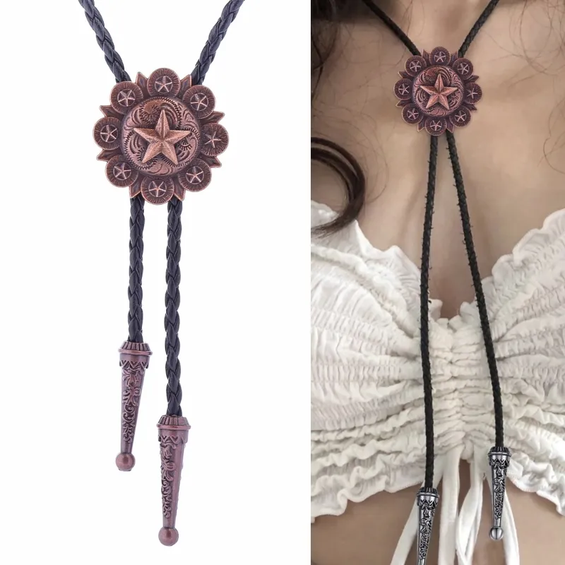 Bolo Tie for Men and Women Texas Star Cowboy Necktie  display picture 1