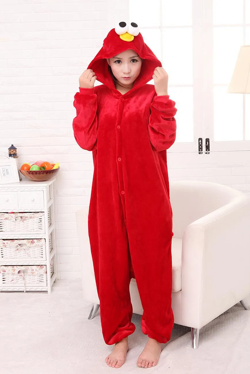 Kigurumi New Flannel Adult Cookie Monster Pajamas Disfraces For
