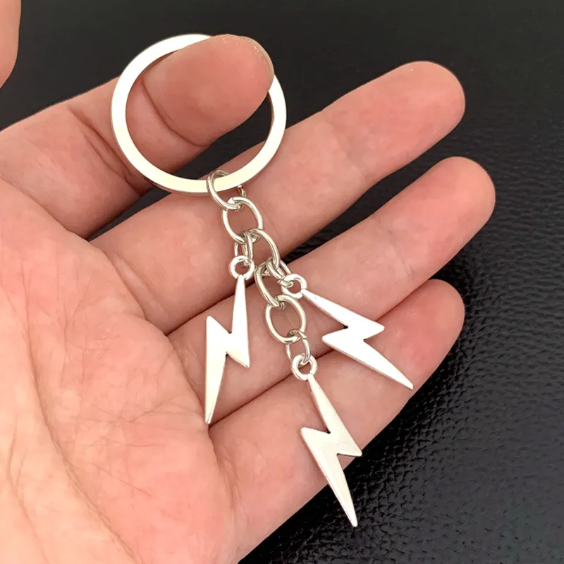 Metal Key Chains Lightning Electric Plug Key Ring Zinc Alloy