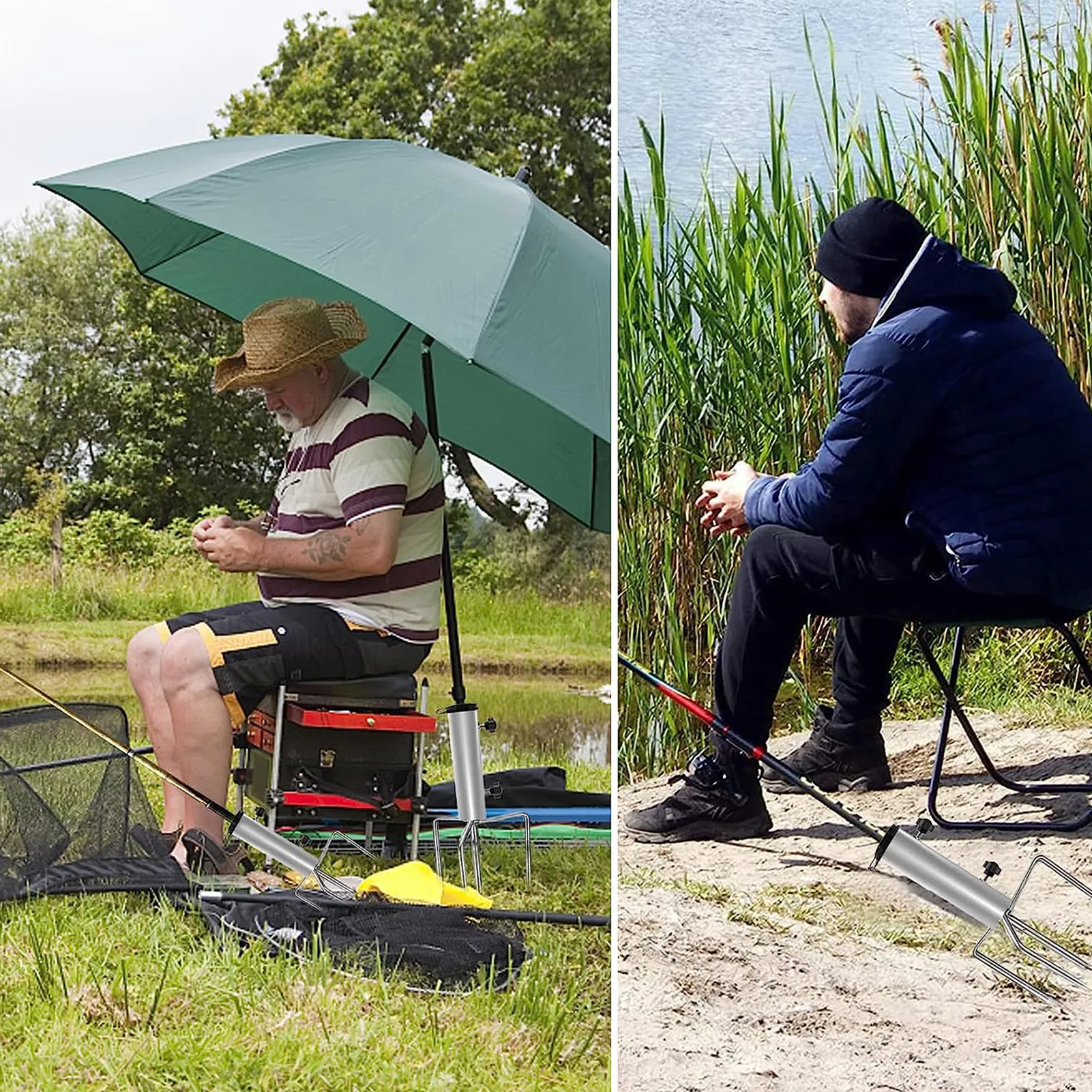 ground stake for patio umbrella No Dig Portable Holder,Heavy Duty Metal Umbrella Anchor Holde  NICECHOICE it resists cracking and deformation even under prolonged exposure to wind and sunlight The Stomper Beach Umbrella Holder