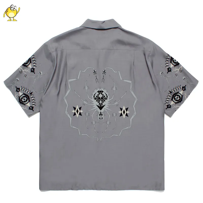 DHgate.com:WACKO MARIA Spider Hawaii Short-Sleeve Lapel