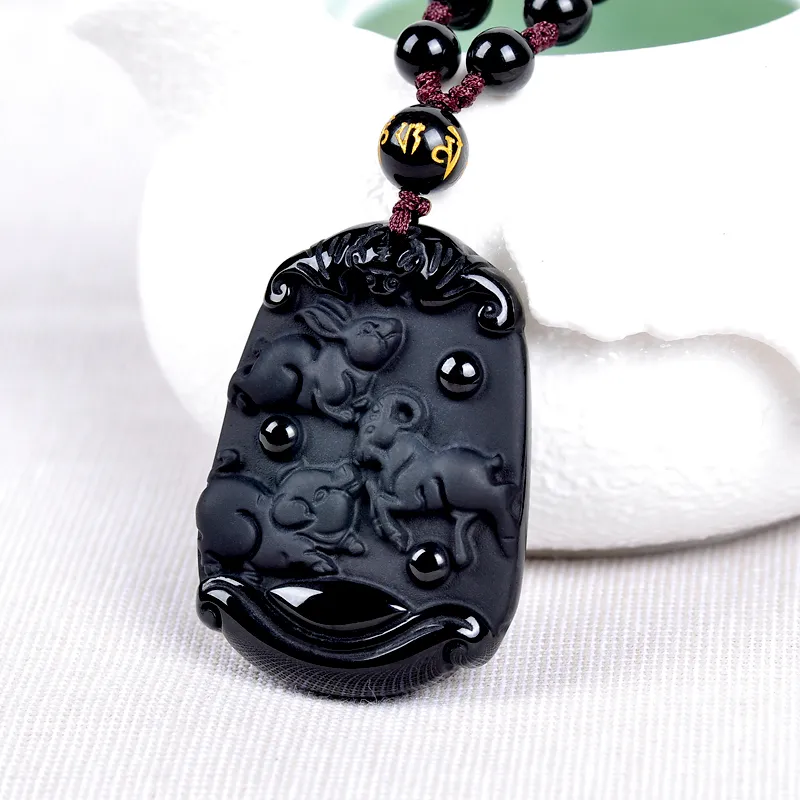 Obsidian Sternzeichen Halskette