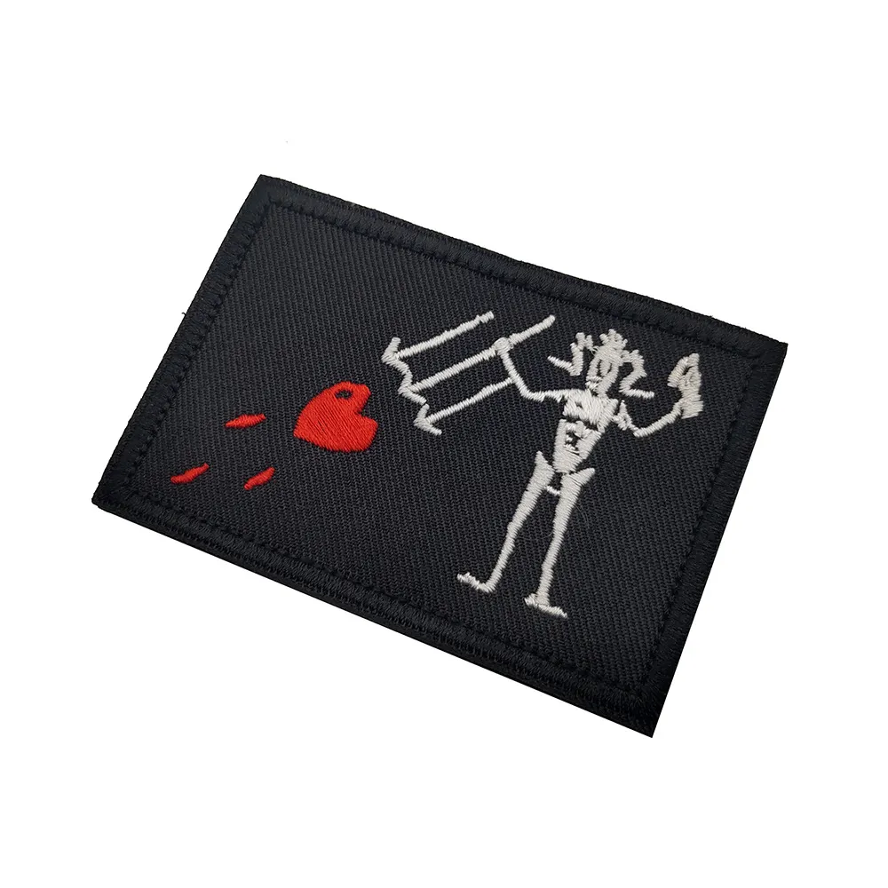 2 Piezas De Blackbeard Pirate Edwards Militar Bordado Apliques Bandera Pirata Emblema Parche Para Fijar A La Ropa, Chaquetas, Vaqueros, Sombrero, Chaleco, Arnés Para Perros