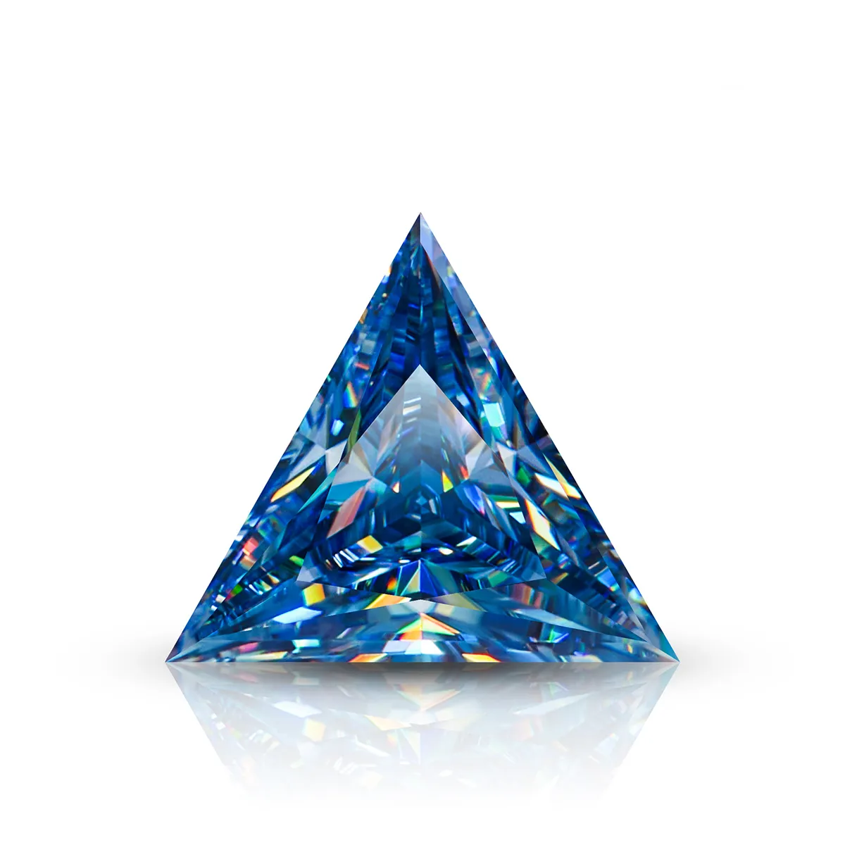 100% Real Triangle Cut Blue Moissanite Loose zircon gemstone with 