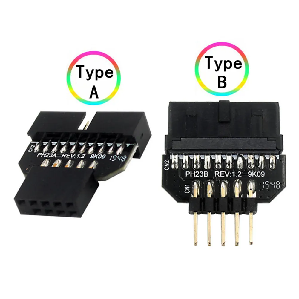 USB 2.0 9-Pin to USB 3.0 20-Pin Adapter Professional Motherboard Front Panel Connector Converter Computer Peripherals