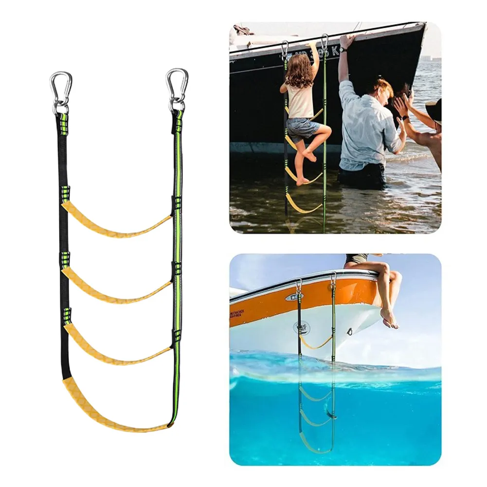 Pool Ladder Above Ground 4 Step Boat Rope Ladder,Heavy Duty Marine Rope Ladder,Portable Boat Ladders For Sale