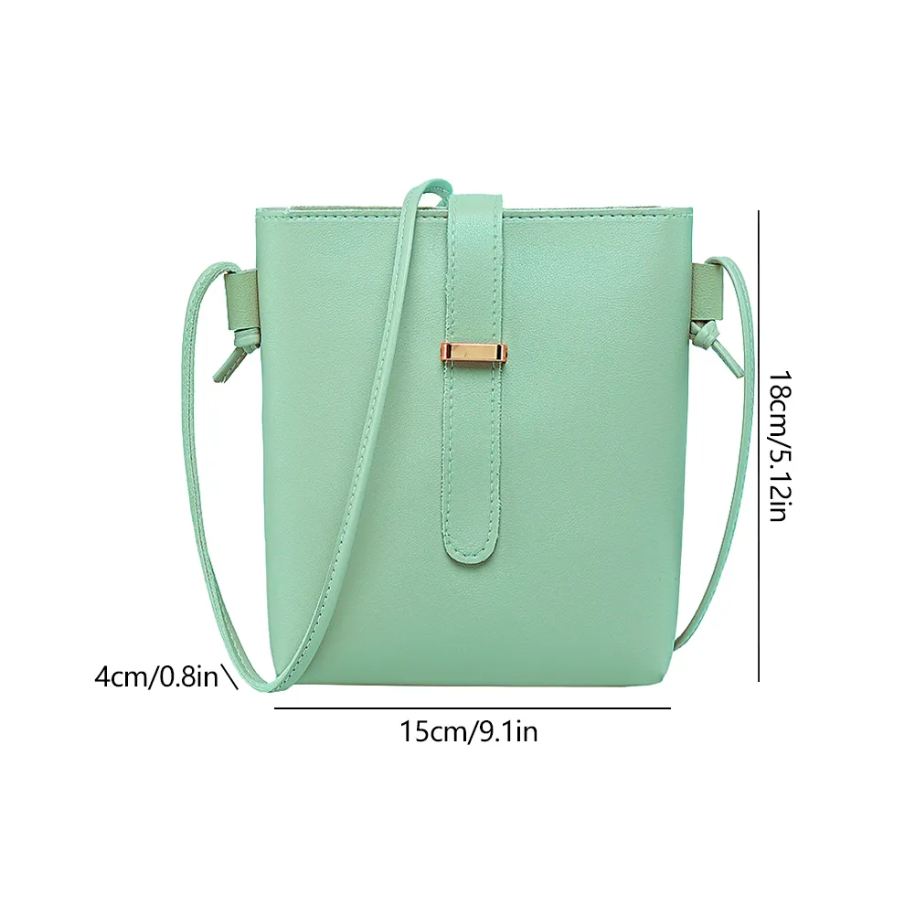 ☆ ☆ Women's CKJ Drawstring Crossbody Light Gree 2023 Women's Leather Crossbody crossbody bag - Casual