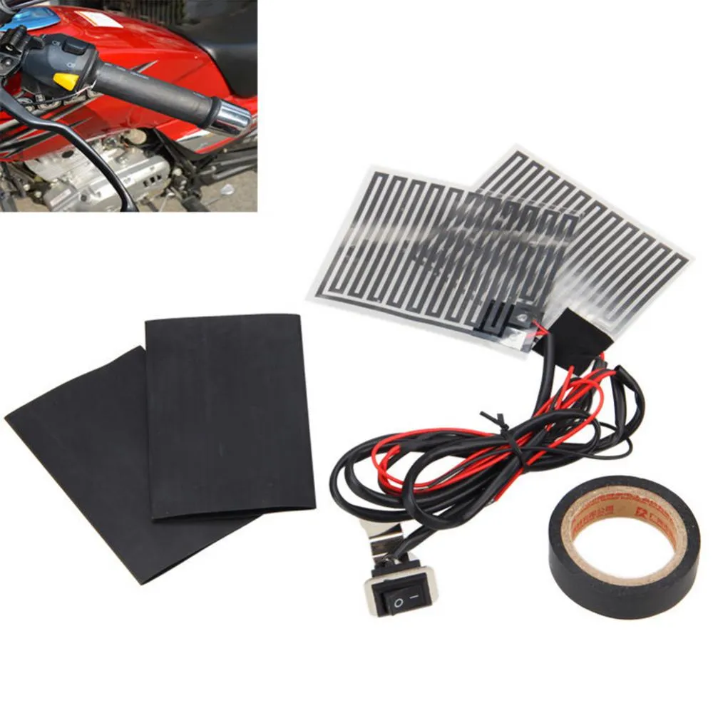 Motorcycle Heated Hand Grips: 12V Electric Heated Pad Kit For ATV