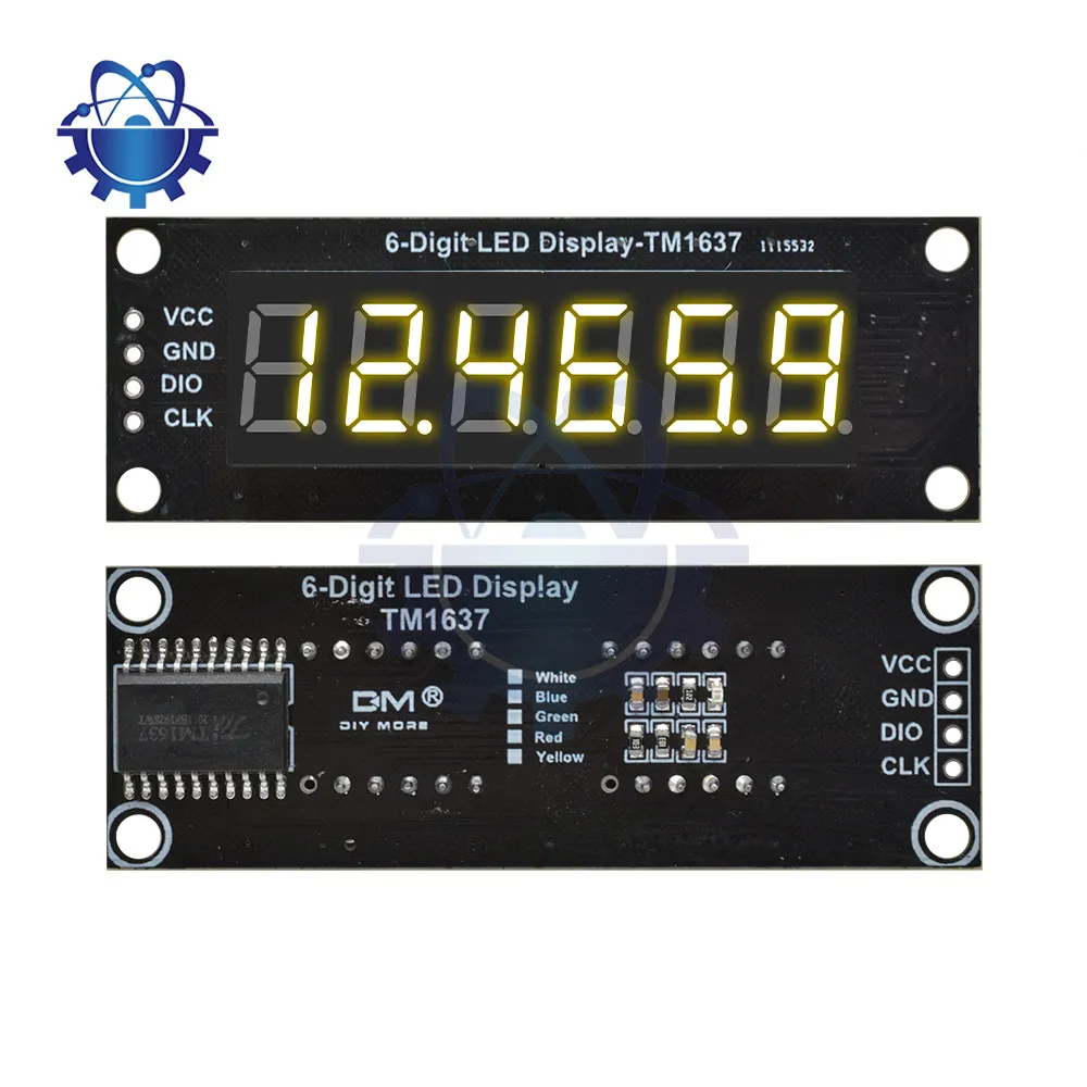 Nixie Tube Clock 6 Digit 7 Segment LED Display Module TM1637 0.56 Inch ...