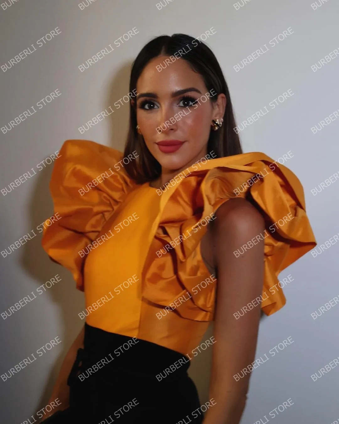 orange satin top