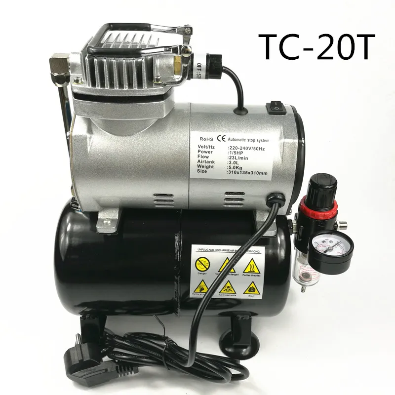 Mini Airbrush Compressor with Cover for Hobby Tattoo (AS18A) - Air