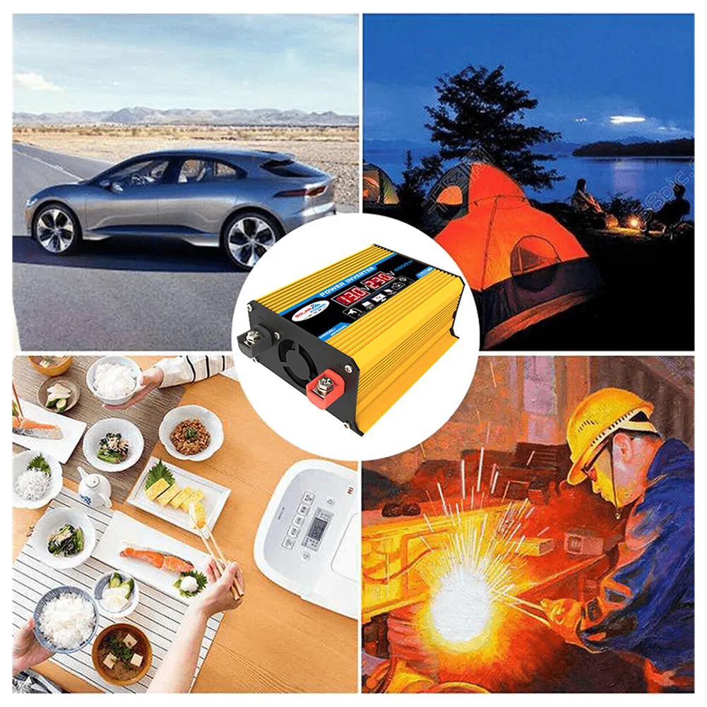 300/4000W Full Sinus Inverter Car Voltage Converter 12V DC to AC 110/220V Car Power Inverter LCD Display Inverter Pure Sine Wave