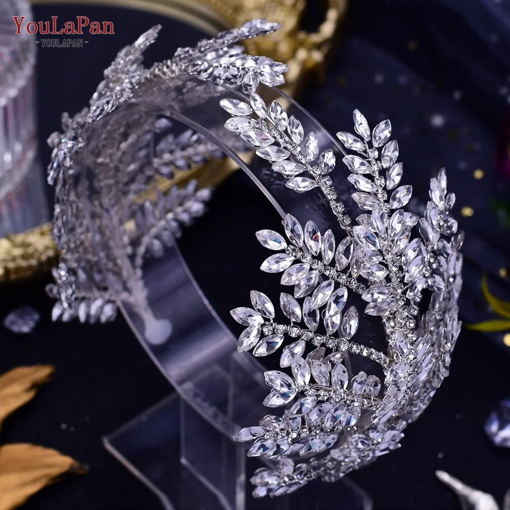 TOPQUEEN Silver Rhinestone Bridal Headband Crystal... From  display picture 1