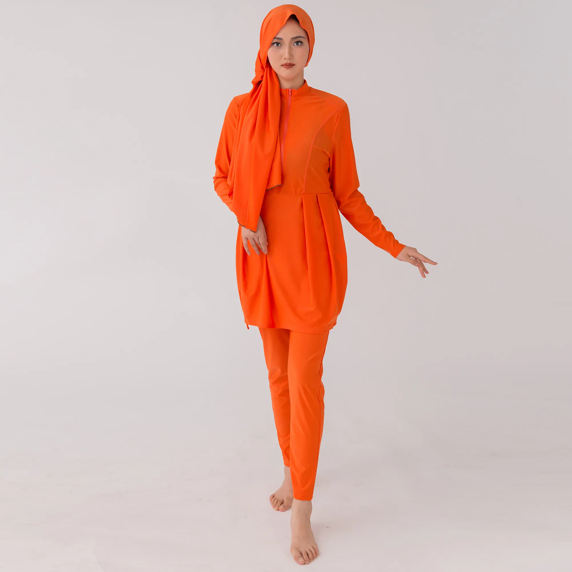 Modest Muslim Swimwear For Women 2023 Collection Burkini Mujer With Orange Hair Hood Cap Perfect For Beach Pool And Borkini From Homepro7 53.71 DHgate.Com