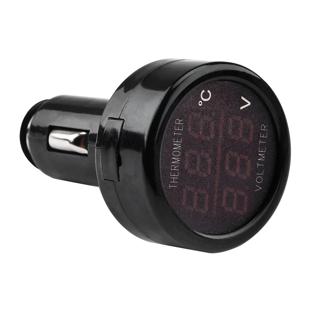 Thermomètre Eau Moteur Digital 12V/24V - Voltmètre LED Avec Capteur 0-120°C Pour Voiture