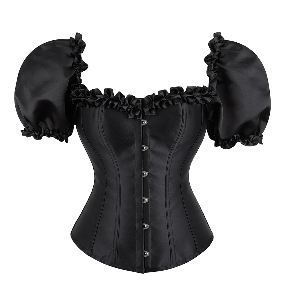 DHgate.com:Womens Lace-Up Corset Bustier Top: Ruffle Puff