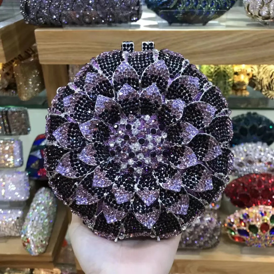 DHgate.com:XIYUAN Sparkling Crystal Evening Clutch - Floral