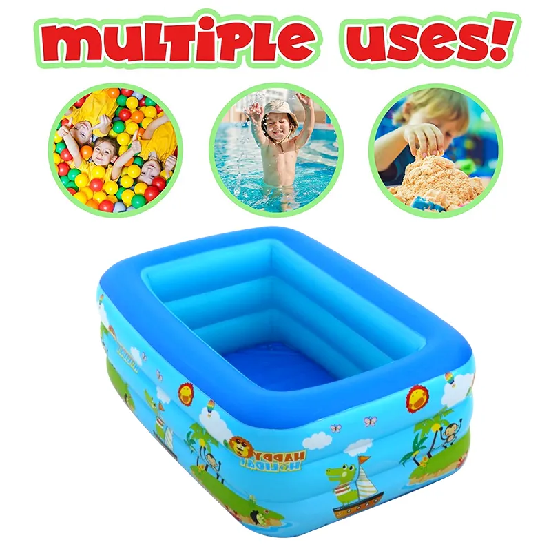 Thicken PVC Rectangular Inflatable Swimming Pool for Summer