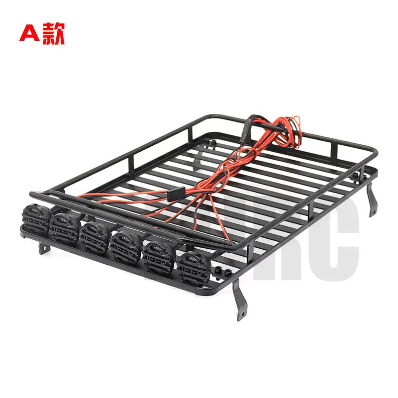 wagon r roof carrier with 4 LED Lights for 1:10 RC Rock Crawler SCX10II ...