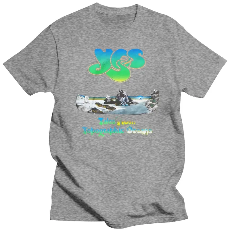 YES Band Topographic Oceans T-Shirt Men Cotton O-Neck Casual S-2XL 