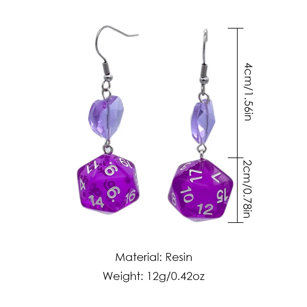 DnD D20 Resin Dice Earrings Long Drop From Ycbest 25 32 DHgate Com