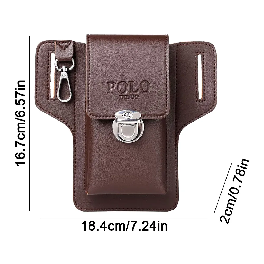 leather goods mens leather holster bag Vintage Leather Mens Belt Bags with Cellphone Loop Holster