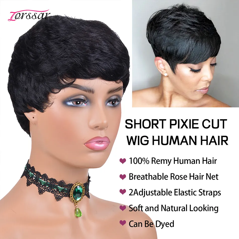 Pixie Cut Wig For Black Women Short Straight Bob Human Hair  display picture 2