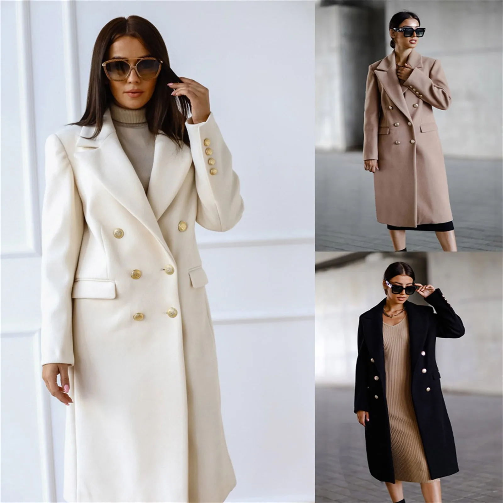 【希少atelier boz】maxi long wool coat White Wool Maxi Coat – Vintage Double Breasted Winter