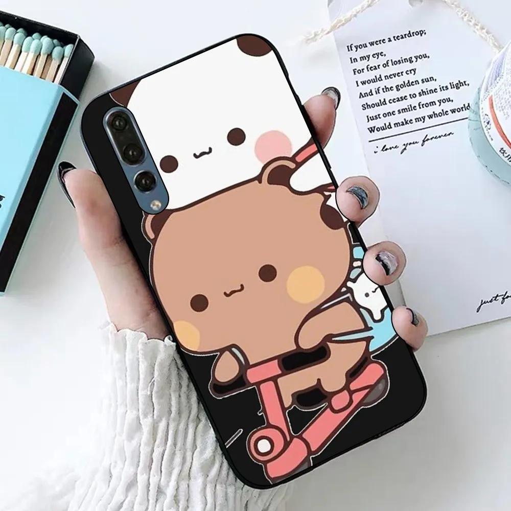 CUAgain Coque Compatible Avec Huawei P30 Lite Silicone Noir Motif Drôle