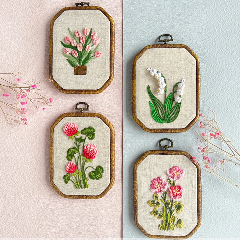 Kit Ricamo A Mano Per Principianti - Con Cerchio, Tessuto E Istruzioni - Progetto Borsa Fai Da Te - Foto 11