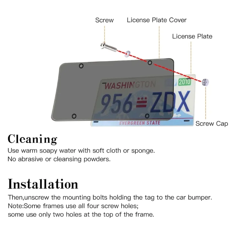 Camera Stopper Anti Red Light License Plate Cover Clear Reflective