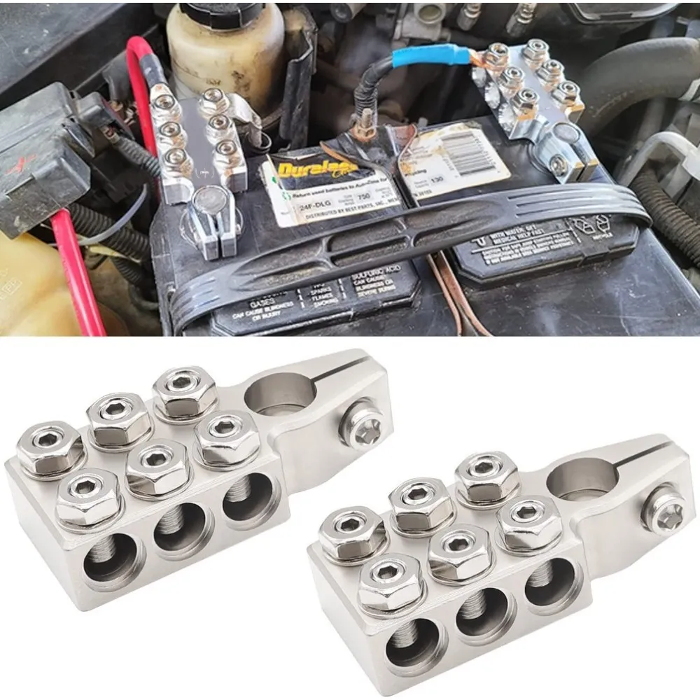 12 Way Battery Terminal Connector 6x20AWG Lead acid Car Audio Battery Pile Head for Cars Boats RVs Campers Trucks