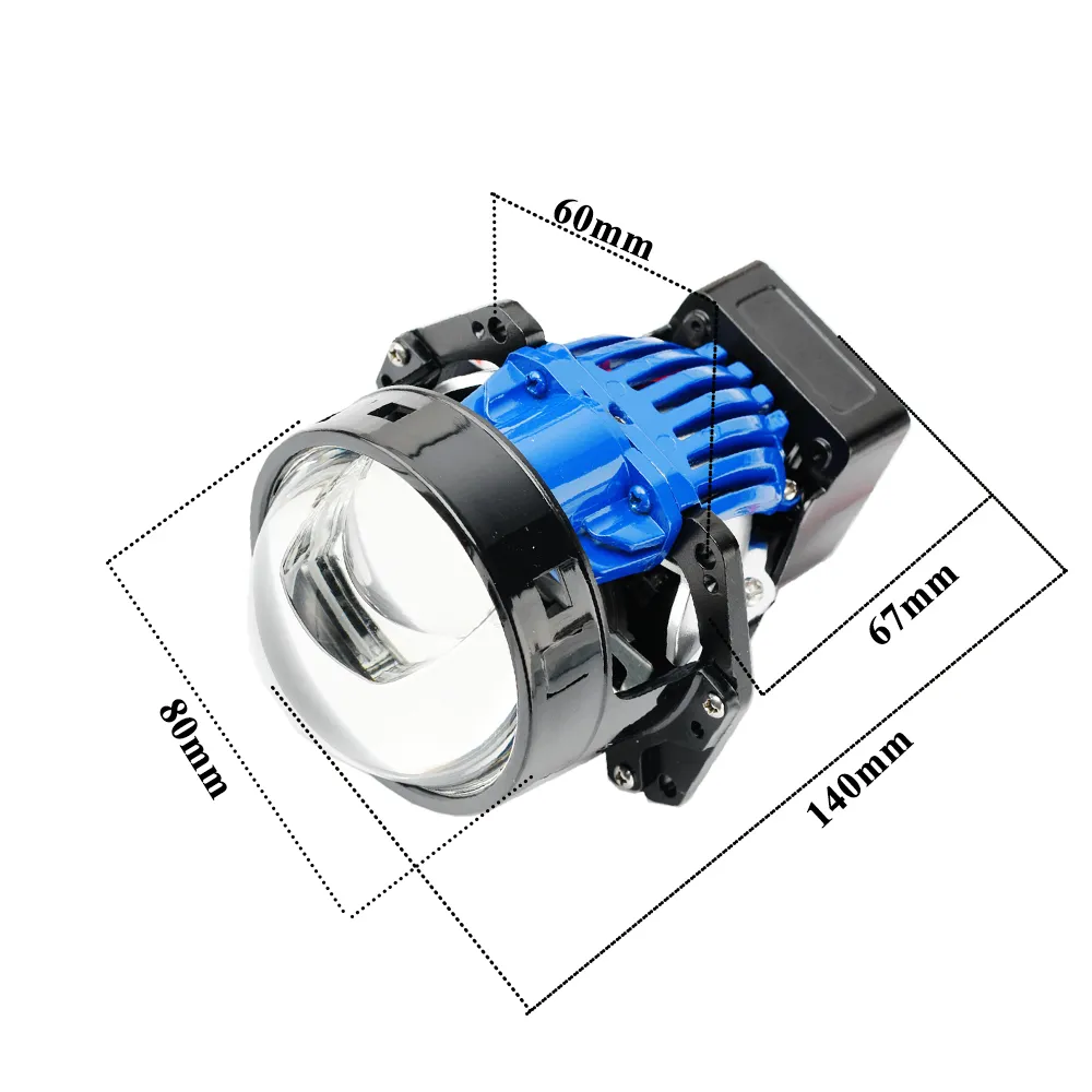 6500K LED Projector Headlight Bulbs 120W 3 Inch Dual Hyperboloid Bi LED ...