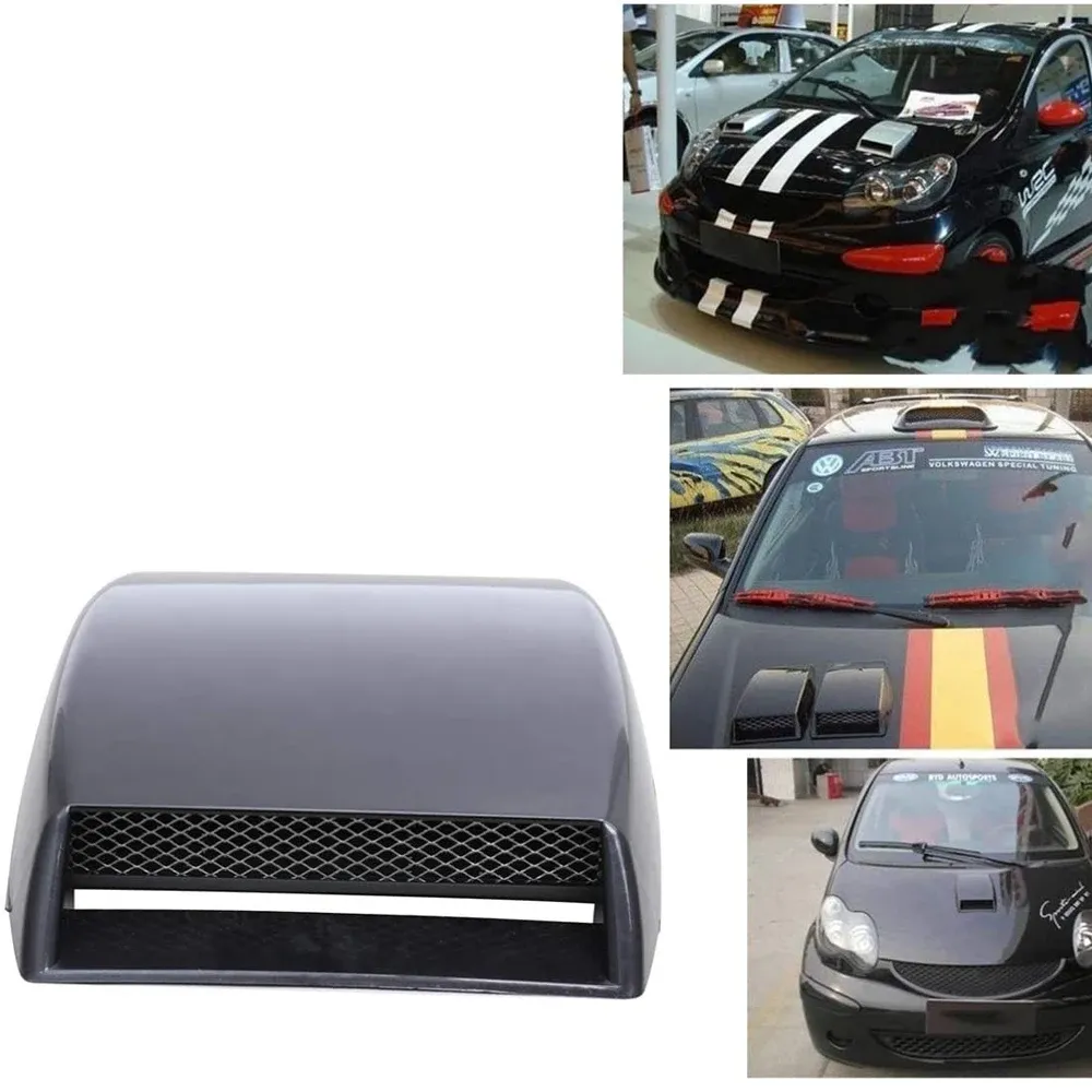 Universal Car Hood Scoop Decorative Air Flow Intake Vent Sticker Black 2024 Accessories