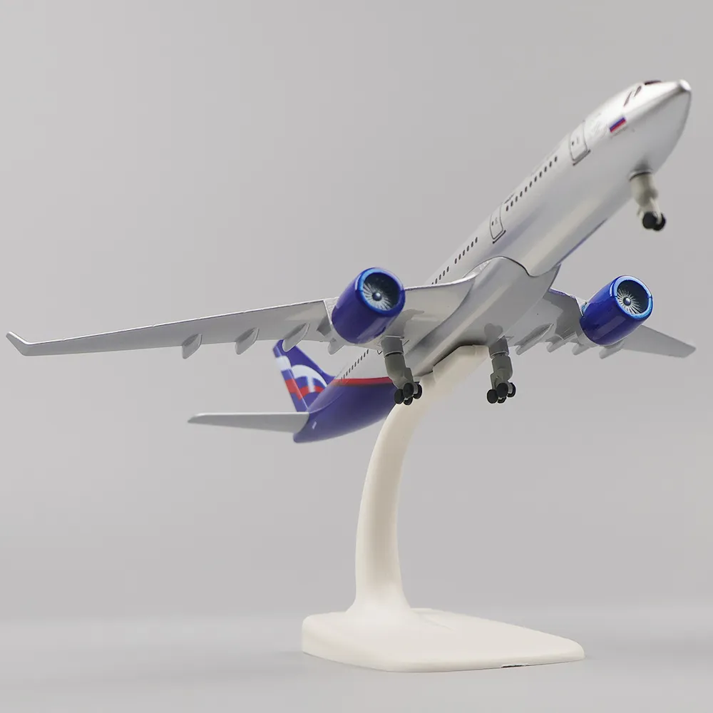 Copie modèle d'avion 20 cm pour Air Russia Aeroflot Airbus A330 modèle d' avion en alliage moulé sous pression avec roues Collection