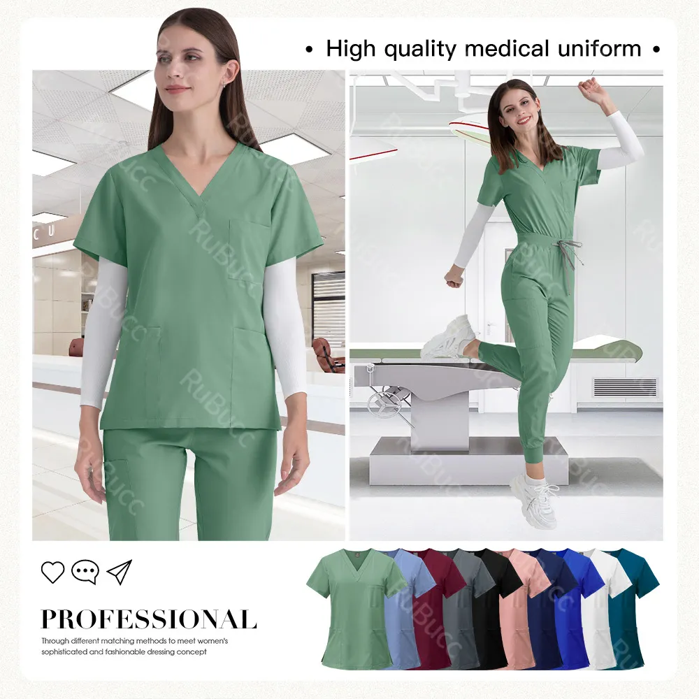 Guites medicales personnalisees en vente en vente en vente en V Pantalon de jogger uniformes ensembles hopitaux jogger uniformes chirurgie de soins