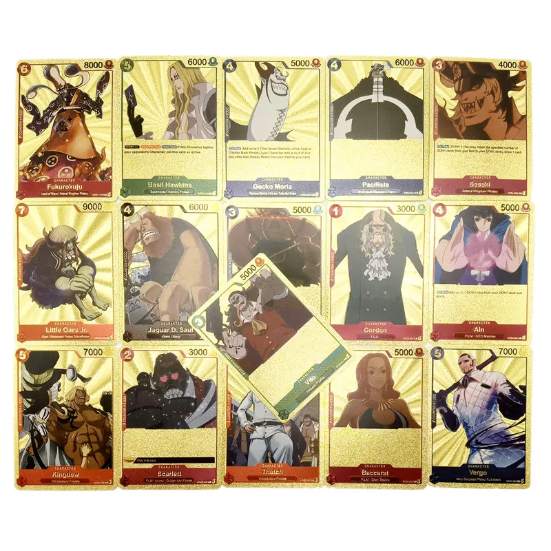 One Piece Anime Card Collection - Limited Edition Metal Gold