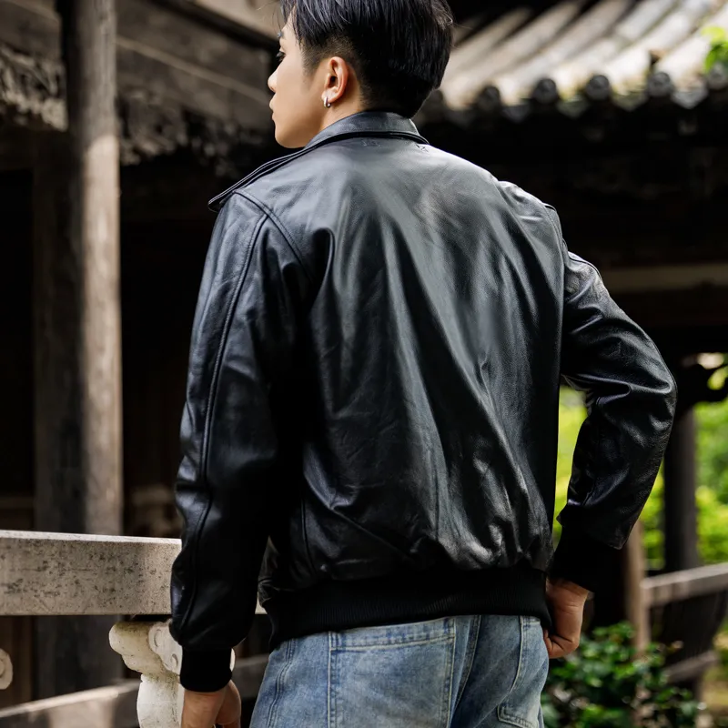 Genuine Leather Jacket for Men | Classic A2 Style Cowhide Coat Genuine Leather Jacket for Men | Classic A2 Style Cowhide Coat