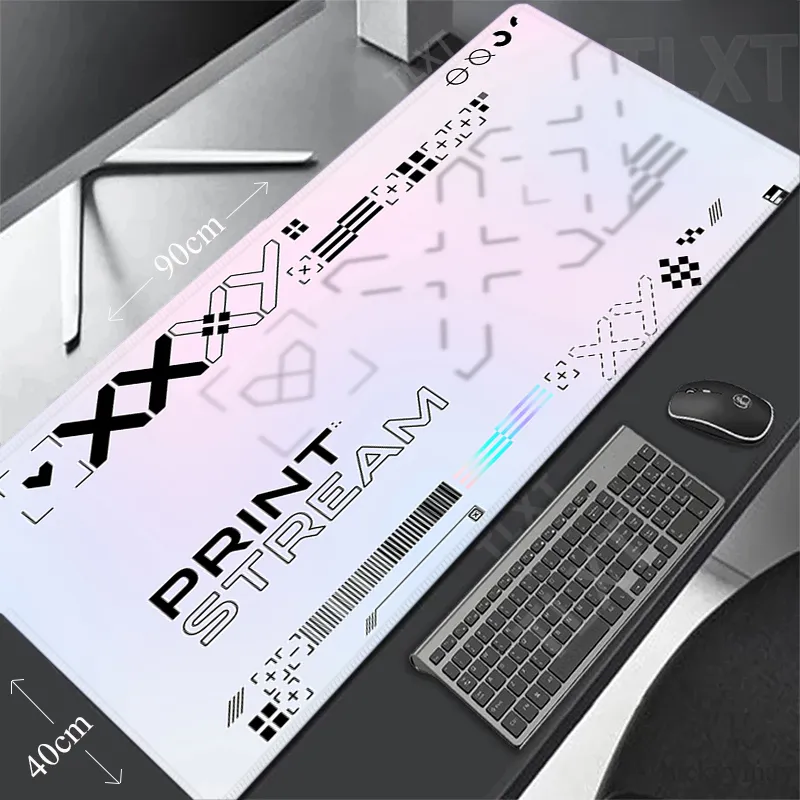 Printstream Gaming Mouse Pad - Large White Rubber Desk Mat for Gamers ...