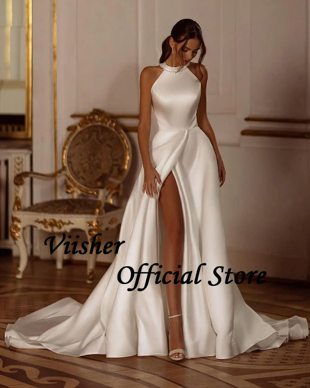 Satin halter wedding dress 60 photos - Astyledwedding.com