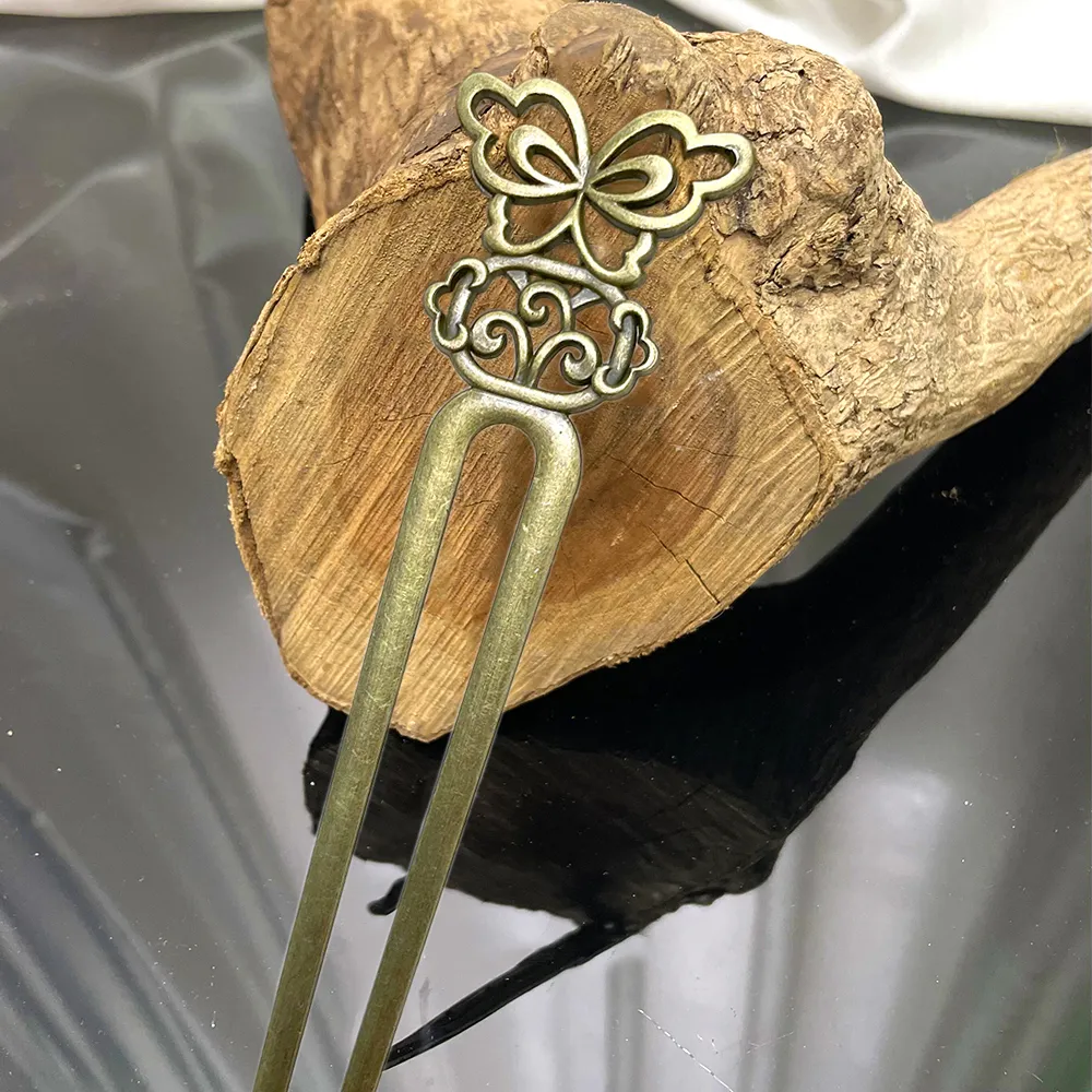 Vintage Bronze Butterfly Hair Stick for Women, Metal Hair  display picture 3