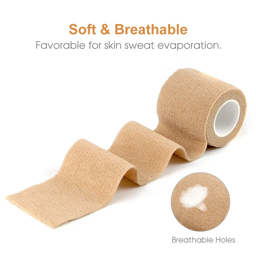 24 Rolls Self-Adherent Cohesive Bandage Wrap for Pets Athletes  Breathable Elastic First Aid Tape