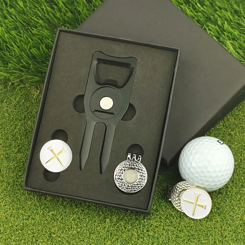 ゴルフバッグ　PINS DHgate.com:Golf Metal Hat Clip Marker with Green Fork Divot