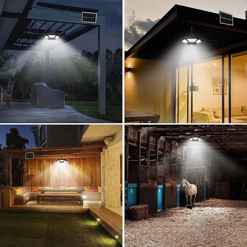 APILAB Solar Shed Light 2000LM – Dusk To Dawn Pendant With Pull String, IP65, 26ft Extension Cord