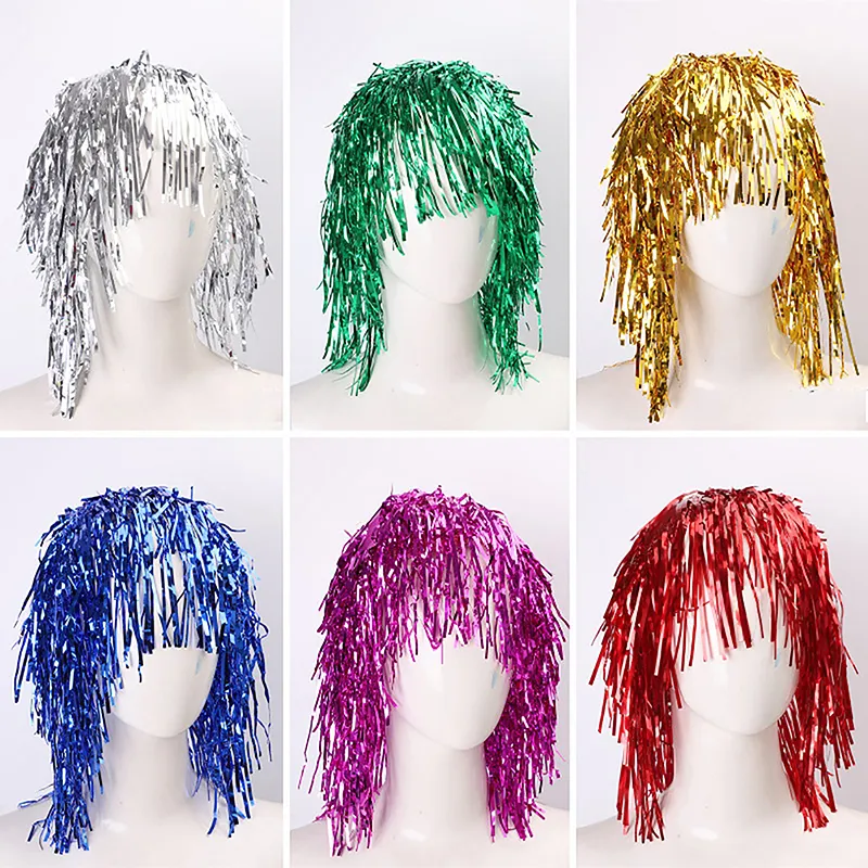 Green glitter wig hotsell
